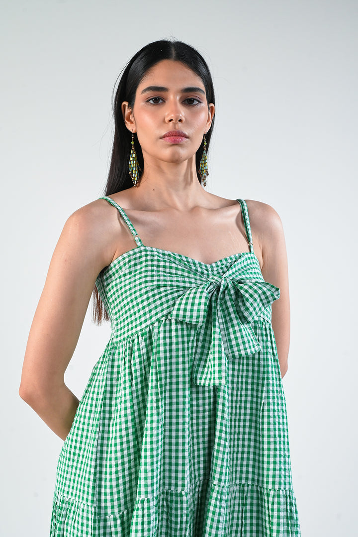 GINGHAM BOW DRESS