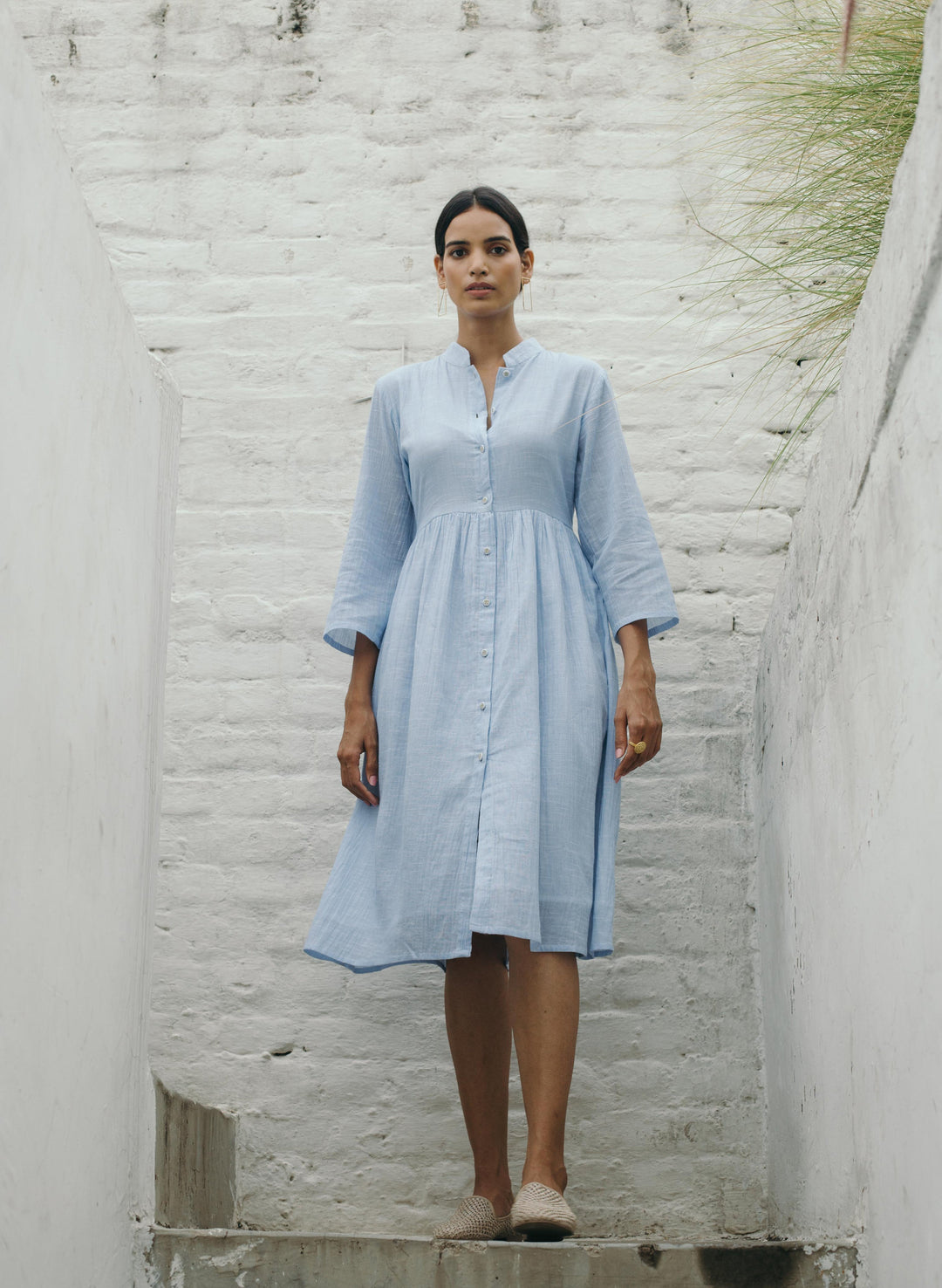 Women's Pleated Shirt Dress