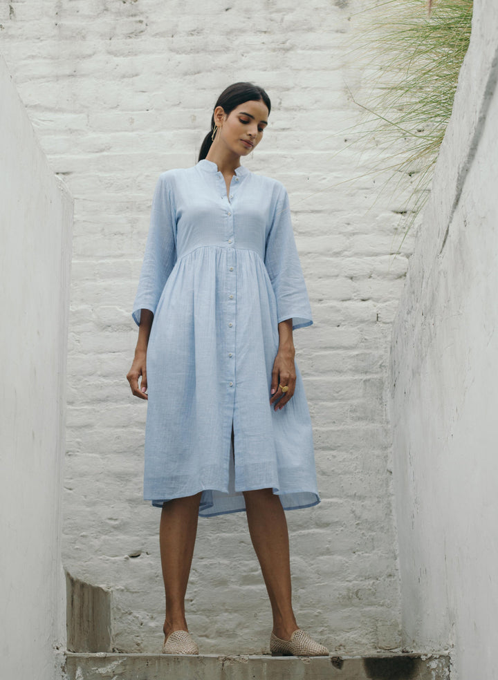 Pleated Shirt Dress for Women