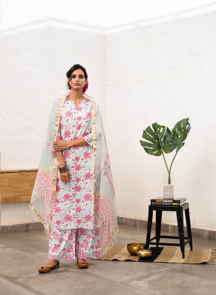 Sadabahaar Block-Printed Cotton Kurta