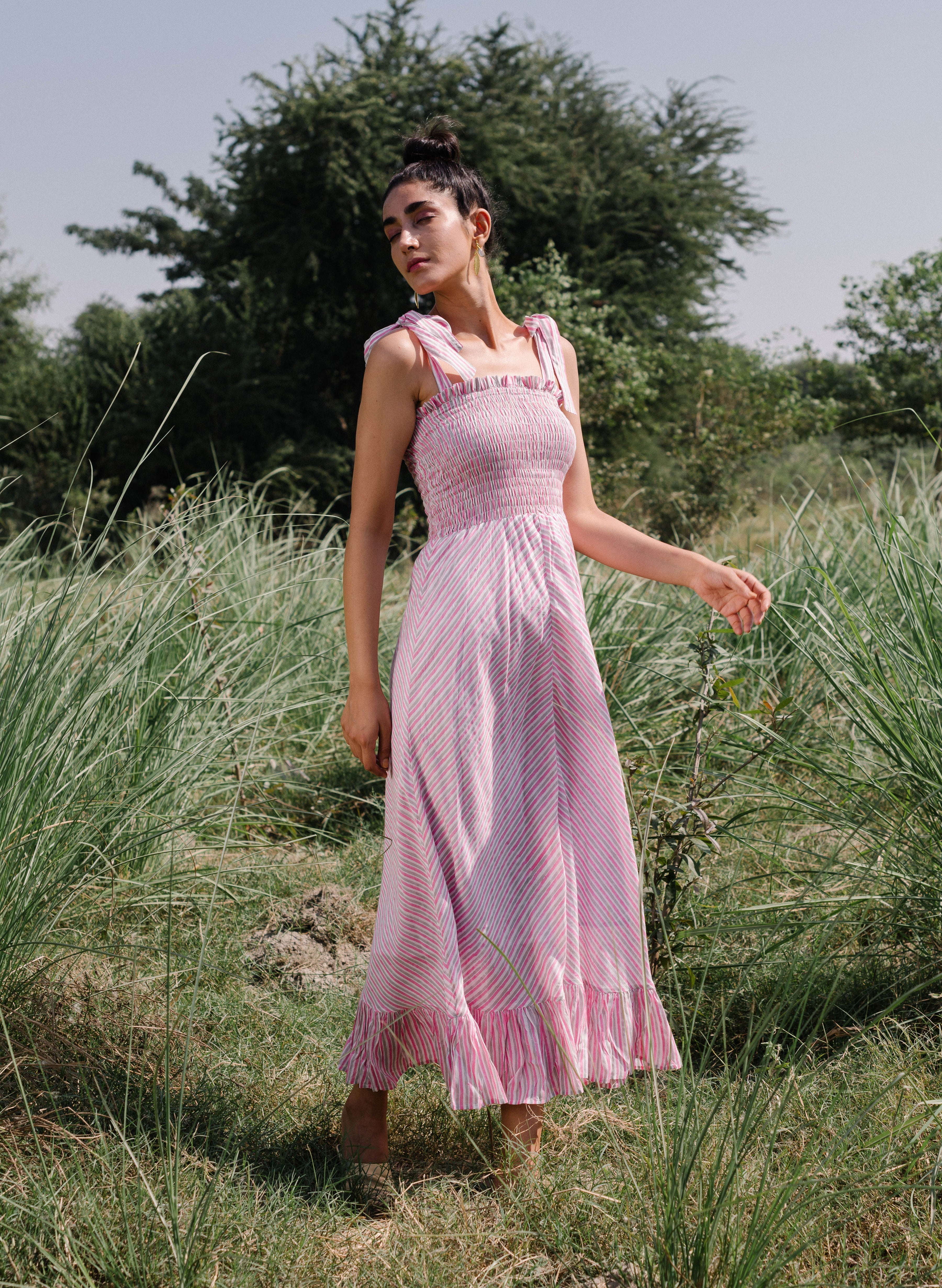 Rose Garden Smocked Pink Dress The Burnt Soul